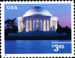 2002 $3.85 Jefferson Memorial, Priority Mail Scott 3647 Mint F/VF NH