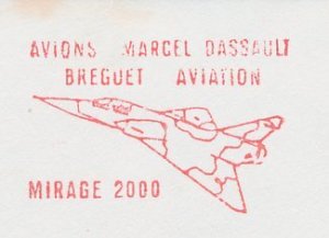 Meter cut France 1987 Jet Fighter - Mirage 2000 - Marcel - Dassault - Breguet - 