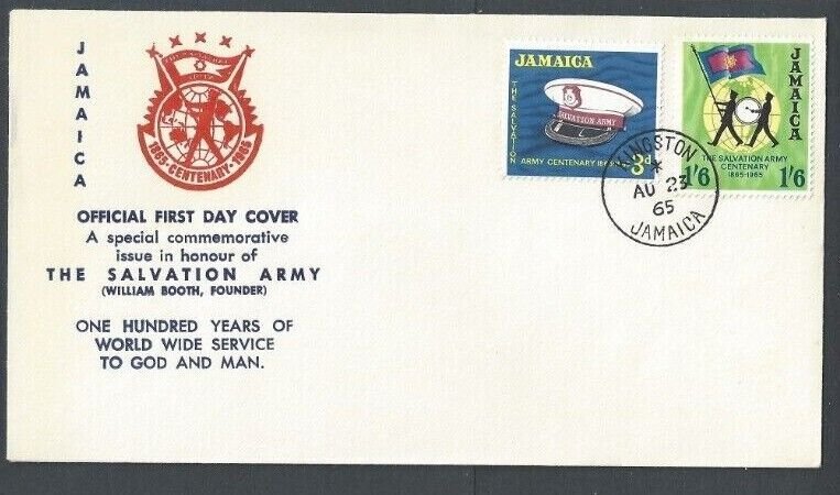 Jamaica FDC #242-243 Honors The Salvation Army