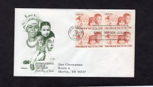 1772 Year of the Child, blk/4 FDC Artmaster addressed