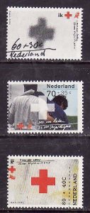 Netherlands-Sc#B665-7- id6-unused NH semi-postal set-Red Cross-1992-