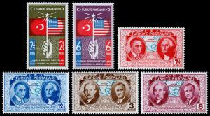 Turkey Scott 817-822 (1939) Mint NH VF Complete Set, CV $9.50 C