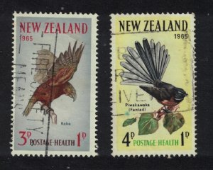 New Zealand Kaka Collared Grey Fantail Birds 2v 1965 Canc SC#B69a-B70a