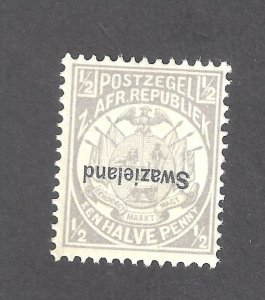 BRITISH AFR. REPUBLIC SWAZILAND (UNTIL 1968) VF MINT NH 1/2d OVERPRINT BS27666