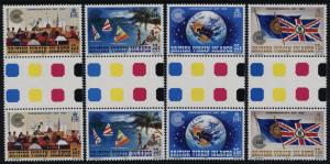 Virgin Islands 442-5 Gutter Pairs MNH Commonwealth Day, Flags, Windsurfing