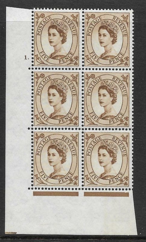 5d Wilding Multi Crown on White Cyl 1 Dot perf A(E/I) UNMOUNTED MINT 