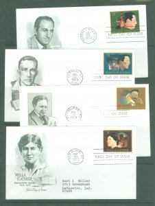 US 1484-87 1973 complete set of addressed FDCs with artmaster cachets; American arts