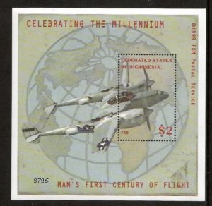 Micronesia 1999 - Airplanes Aviation - Souvenir Stamp Sheet - Scott #363 - MNH