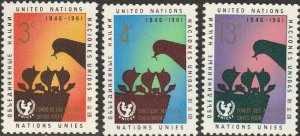 United Nations-New York, #97-99  Unused  From 1961