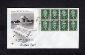 1278a Jefferson, pane/8 FDC Artmaster