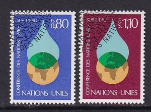 United Nations Geneva  #65-66  cancelled  1977  drop of water and globe