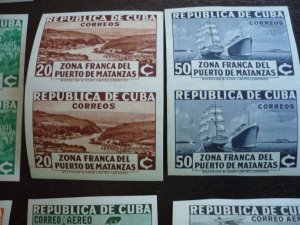 Stamps - Cuba-Scott# 324-331,C18-C21,CE1,E8, Mint Hinged Set of 14 Imperf Stamps