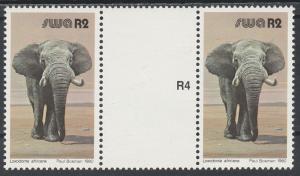 SOUTH WEST AFRICA  1980 ELEPHANT R2 GUTTER PROOF PAIR MNH **