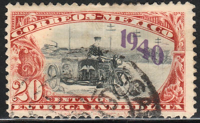 MEXICO E7, 20cts Motorcycle, 1940 Special Delivery USED. F-VF. (340)