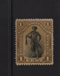 North Borneo 1894 SG66b 1 cent 14 perf mounted mint