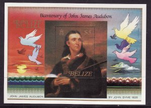 Belize-Sc#756-Unused NH Bird sheet-John James Audubon-