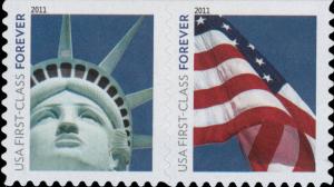 2011 44c Lady Liberty and Flag, Pair Scott 4559-60 Mint F/VF NH