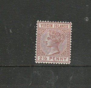 British Virgin Islands 1879/80 Wmk CC, 2 1/2d Red Brown MM, SG 25