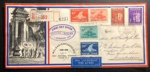 1939 Batavia Netherlands Indies First Day cover FDC Social Bureau To Amsterdam