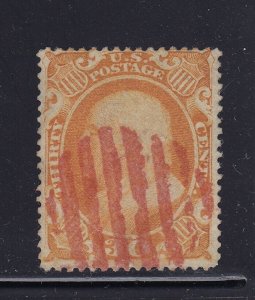 38 VF used neat red grid cancel with nice color cv $ 475 ! see pic !