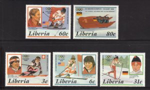 Liberia MNH 1049-53 Calgary Olympics 1988 SCV 5.25