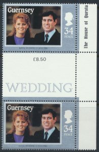 Guernsey  SG 370  SC# 335 Royal Wedding  MNH Gutter Pair see scan 