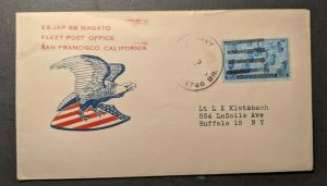 Vintage Ex-Japanese BB Nagato Eagle Cachet San Francisco to Buffalo NY Cover