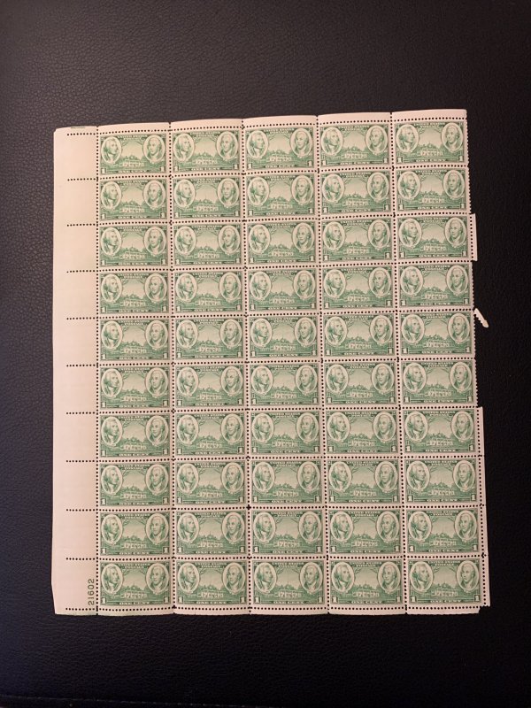 1936 SCOTT #785 MOUNT VERNON GEORGE WASHINGTON 1 CENT FULL SHEET W/50 STAMPS