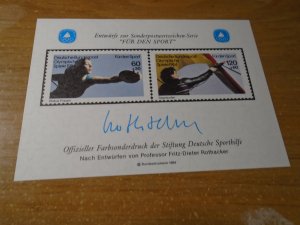 Germany  # Natiomal Championship 1984  MNH  Mini sheet , no gum as issued