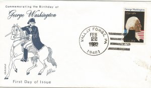 Washington Birthday 1982 Valley Forge hand cancel #!