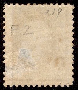 US Stamp #219 1c Blue Franklin Mint Hinged SCV $20
