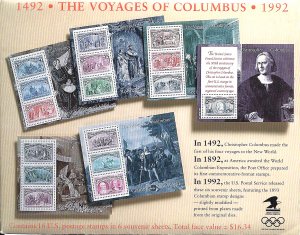 2624-2629 Mint,OG,NH... Set of Columbus Souvenir Sheets... SCV $30.50