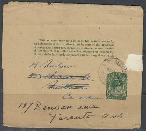 Bermuda - 1/2d King George VI Postal Wrapper to Canada