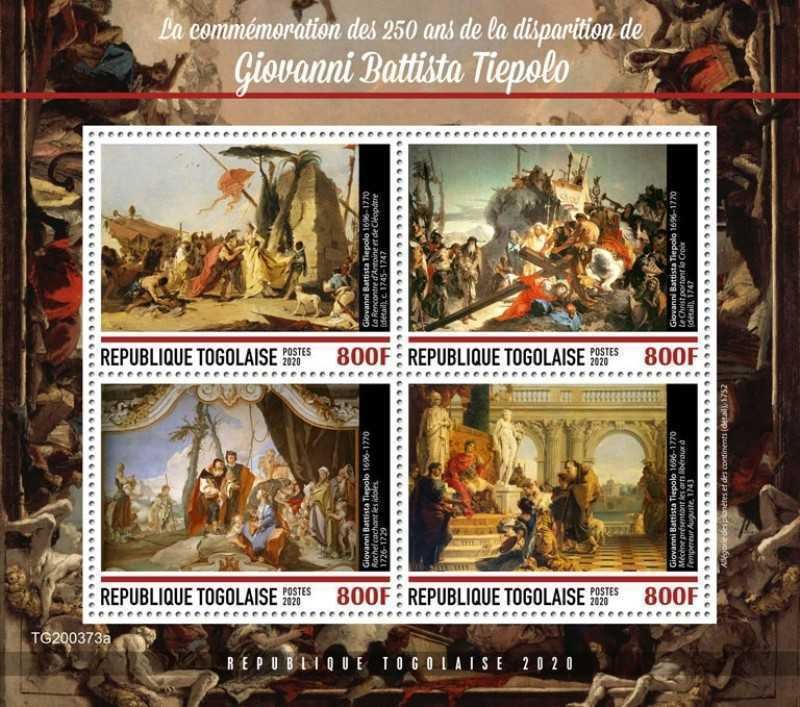 Togo - 2020 Artist Giovanni Battista Tiepolo - 4 Stamp Sheet - TG200373a