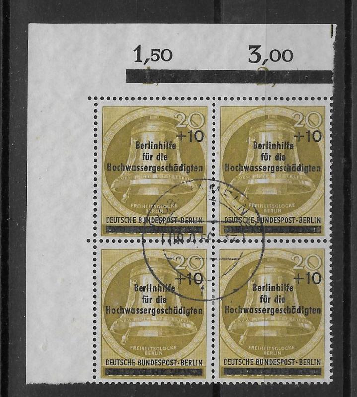 Germany Berlin 9NB17 Flood Relief Block of 4 Used