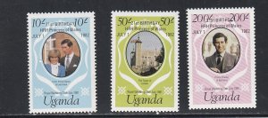 Uganda # 342-344, Princess Diana's 21st Birthday, Mint NH, 1/2 Cat.