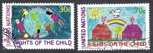 United Nations #593-594 30¢ & 70¢  Rights of the Child (1991). Used.