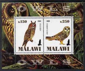 MALAWI - 2009 - Owls #2 - Perf 2v Sheet - MNH - Private Issue