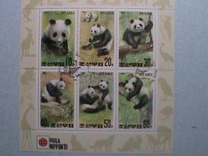​KOREA 1991 SC#2962-7 BEAUTIFUL LOVELY GIANT PANDAS-CTO SHEET-VERY FINE