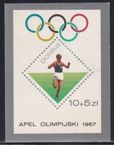 Poland 1966 Sc B110 J Kusocinski Olympic 10,000 Meter Race Winner Stamp MNH SS