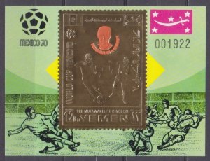 1970 Yemen Kingdom 992/B196b gold 1970 FIFA World Cup in Mexico 17,50 €