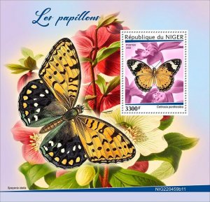 NIGER - 2022 - Butterflies - Perf Souv Sheet #11 - Mint Never Hinged