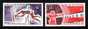 Wallis & Futuna-Sc#C37-8-unused NH Airmail set-Sports-South Pacific Games-1971-