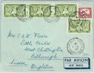 91227 -  INDOCHINE - Postal History - AIRMAIL  COVER  to  ENGLAND  1949