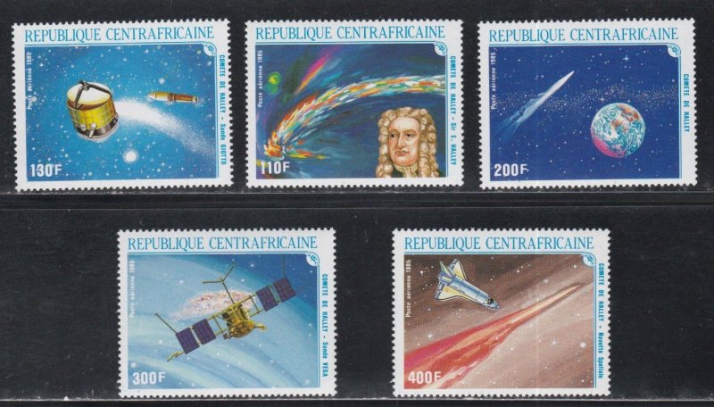 Central Africa # C318-322, Halley's Comet, Mint NH, 1/2 Cat.
