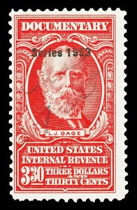 Scott R640 $3.30 1953 Dated Red Revenue Used F-VF Cat $17.50