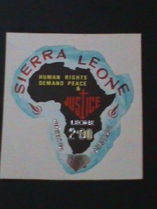 ​SIERRA LEONE-SC#C111 LOVELY MAP OF AFRICA-SILVER EMBOSSED -MINT KEY STAMP VF