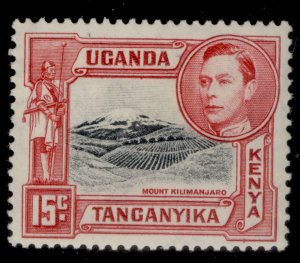 KENYA UGANDA TANGANYIKA  SG137a, 15c black and rose-red, M MINT.