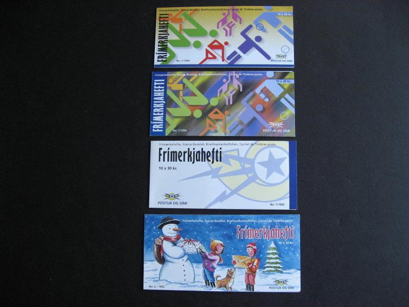 ICELAND 711, 711a, 752, 760 4 nice complete MNH booklets of 10 check them out!