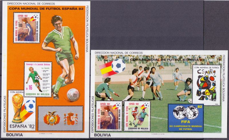 Bolivia. 1982. bl124-125. Soccer world cup. MNH.
